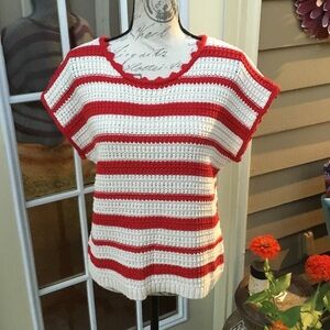 Blu Pepper Brunch On The Pier Striped Short Sleeve Sweater NWT